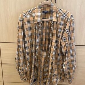 Burberry Check Cotton Poplin Shirt SZ Med
